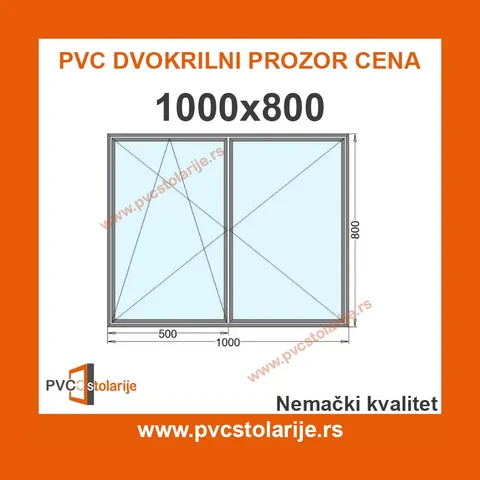 Dvokrilni prozor 100x80cm („Standard“)