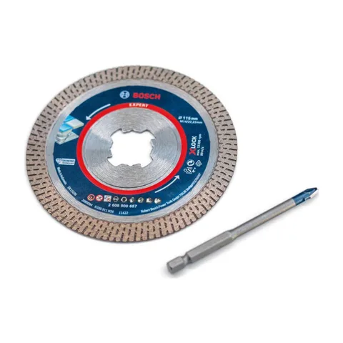 Bosch – Set za obradu keramike EXPERT HardCeramic X-LOCK dijamantska rezna ploča + burgija – 061599765U