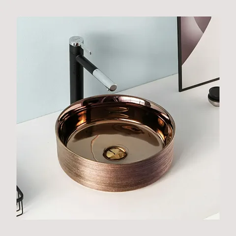 Rubicer okrugli nadgradni lavabo Ø36 cm rose gold (RS524RG)