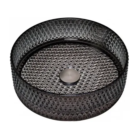 LAVABO F40X12.5 STAKLENI CRNI