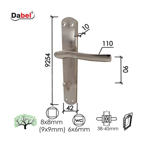 Kvaka šild BRUS Ni-BNi 8×8-6×6/90mm WC 6x6mm DBP0 0101522