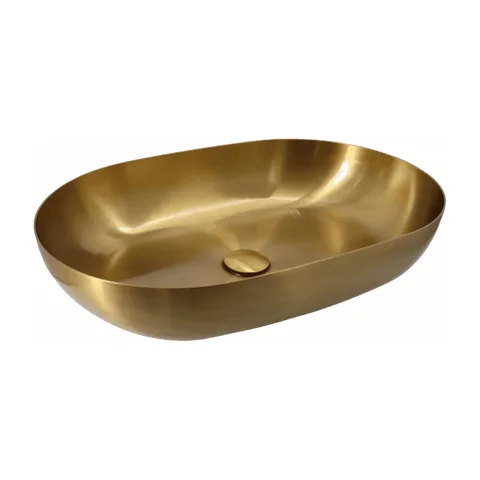 Metalni nadgradni lavabo Copen 555×380×125 mm – brušeni mesing