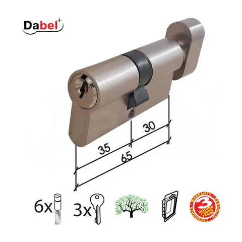 Cilindar sa dugmetom CL2036K Nikl 65mm(30-35) 3K DBP1 0106150