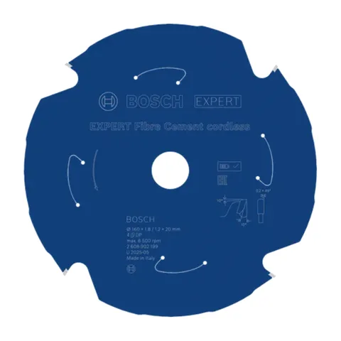 Bosch – EXPERT List kružne testere za vlaknasti cement za akumulatorske alate 160x20x1,8/1,2x4T – 2608902199