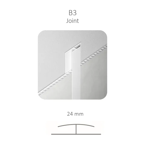 PVC Zidna lajsna B3 profil za fugu 3 m za zidne panele Vilo Motivo