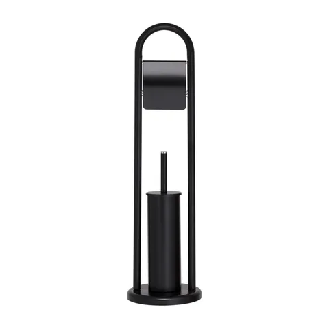 WC ČETKA SET SA DRžačem TOALET PAPIRA BLACK CAPO casa 1440S