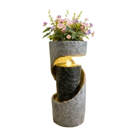 Baštenska spiralna fontana 28 x 28 x 67,5 cm LED (FON9717)