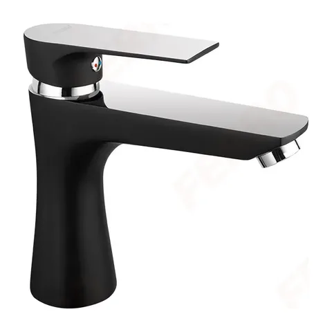FERRO Crna-Hrom slavina za lavabo Algeo Square Black
