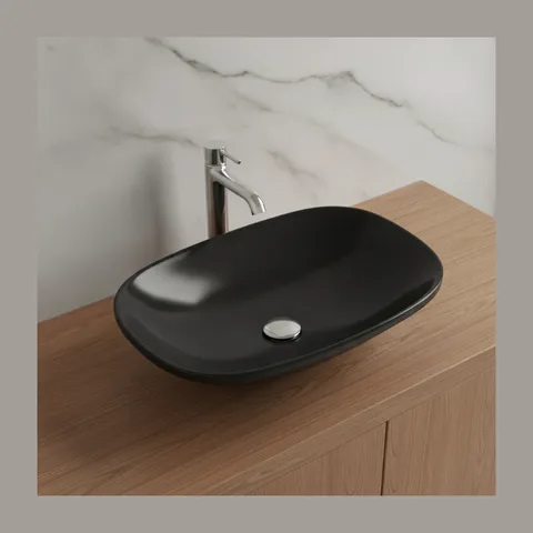 AXA Wild ugradni i nadgradni lavabo 60 × 40 cm mat crni (3009107)