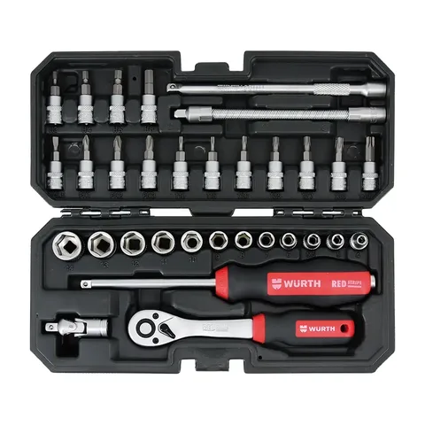 Set Red Stripe nasadnih ključeva 1/4“6ugaoni, 32 kom