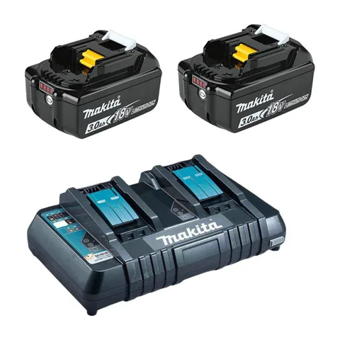 Makita SET 9 BL1830Bx2+Dupli punjač DC18R, SET 9