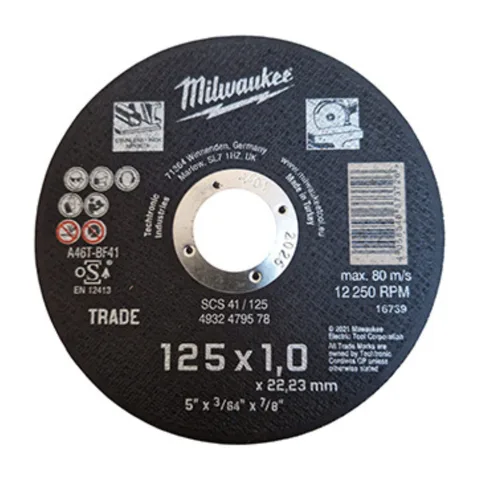 Milwaukee – Ploča rezna 125 x 1 x 22,2 mm – 4932479578