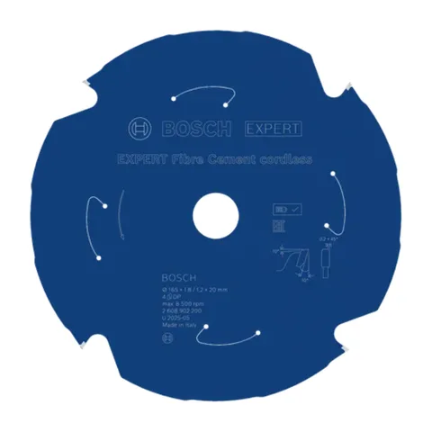Bosch – EXPERT List kružne testere za vlaknasti cement za akumulatorske alate 165x20x1,8/1,2x4T – 2608902200