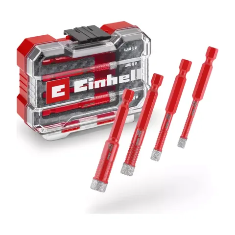 Einhell – Set dijamantskih burgija za keramiku E6.3-1/4″ 4/1 XS-CASE – 49500404