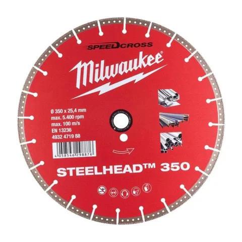 Milwaukee – Premium dijamantski disk za sečenje, 350 x 25,4 mm, STEELHEAD – 4932471988