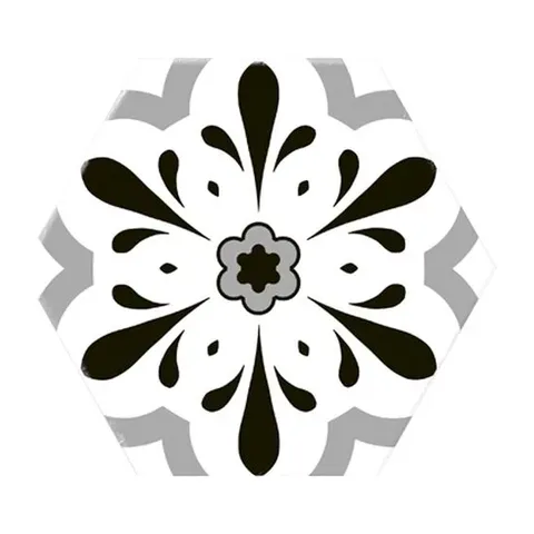 Hex Versalles Decor Black 20x24cm