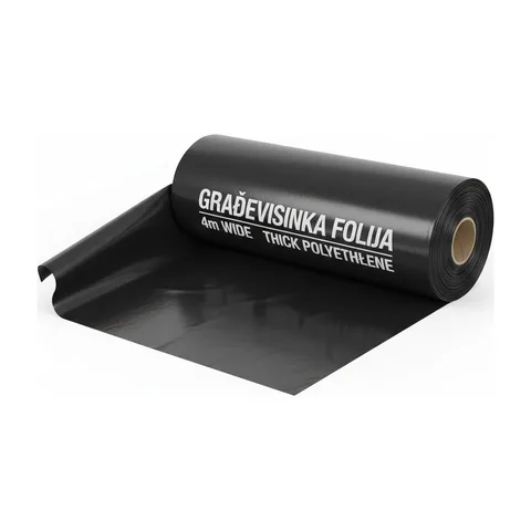 Građevinska folija 4 x 25 m, crna