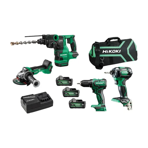 Hikoki – Set akumulatorskih alata DS18D + G1813D + DH1826DA + WH18D + 3 x 5,0 Ah akumulator + punjač i torba za alat – hKC18DE-WHZ6