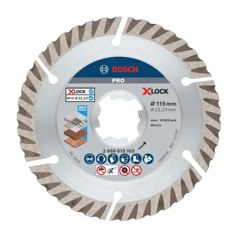 Bosch – Dijamantska rezna ploča PRO Multi Material X-LOCK 115×2 mm segmenti 10 mm – 2608615165