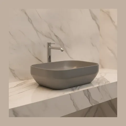 AXA Nadgradni četvrtasti Lavabo Decus 60×35 – Sivi Mat