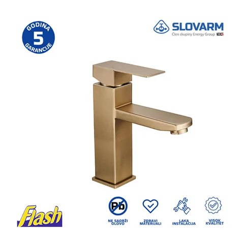 Slavina za lavabo INOX – Slovarm – ZLATNA 486101