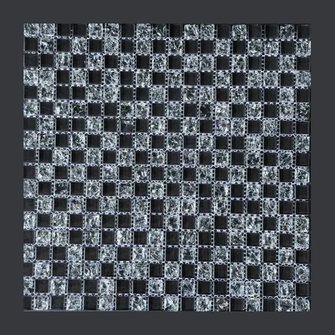 Polčice Staklleni Mozaik Black-007 30×30