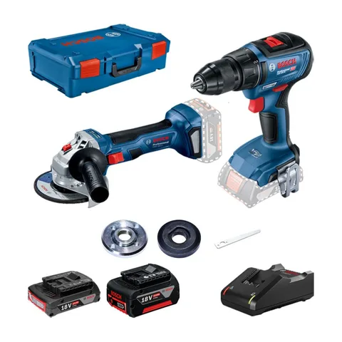 Bosch Set akumulatorskih alata GWS 180-LI + GSR 18V-50, 1×5.0Ah, 1×2.0Ah