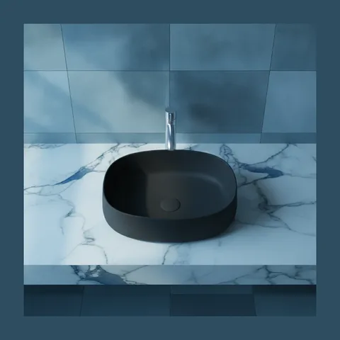 Olympia Wave ovalni nadgradni lavabo 52 × 40 cm crna mat (WAV42RE50023)
