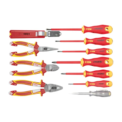 Felo – Set dielektričnih alata Ergonic VDE sa sa kleštima i testerom, 11kom – 41391104