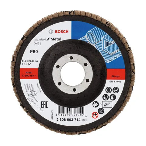 Bosch – Lamelni brusni disk ravni X431, Standard for Metal Ø115 mm, G 80 – 2608603714