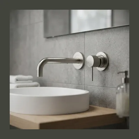 Teorema Lab 3.0 maska za ugradnu slavinu za lavabo sa izlivom 190 mm i klik-klak ventilom – brushed nickel (9J318EE0)