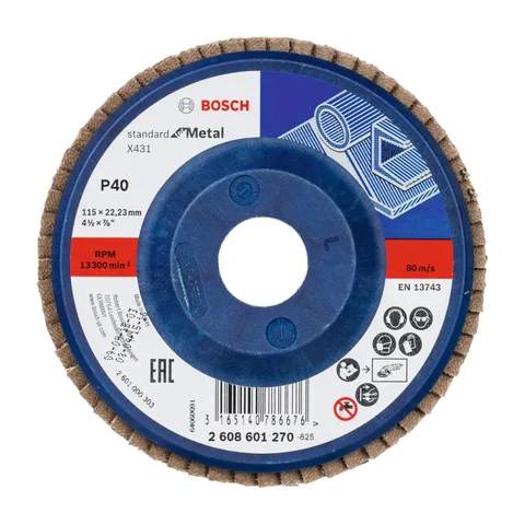Bosch – Lamelni brusni disk X431, Standard for Metal Ø115 mm, G 40 – 2608601270