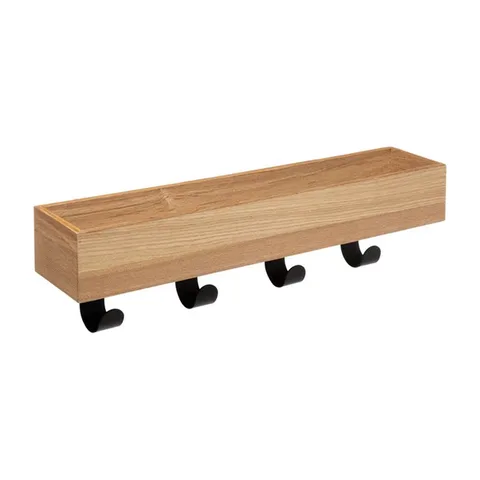 Five čiviluk sa 4 kuke tydi 50x10x15cm metal/drvo crna (181217)