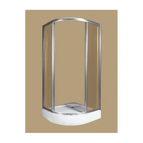 Polyagram Kabina Polukrug Pvc Ispuna Silver Profil 80x80cm
