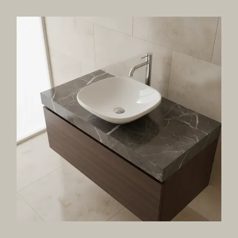 AXA Wild nadgradni i ugradni lavabo 45 × 45 cm beli sjaj (3009001)