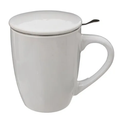 Šolja sa cediljkom i poklopcem 32 cl bela (154002F)