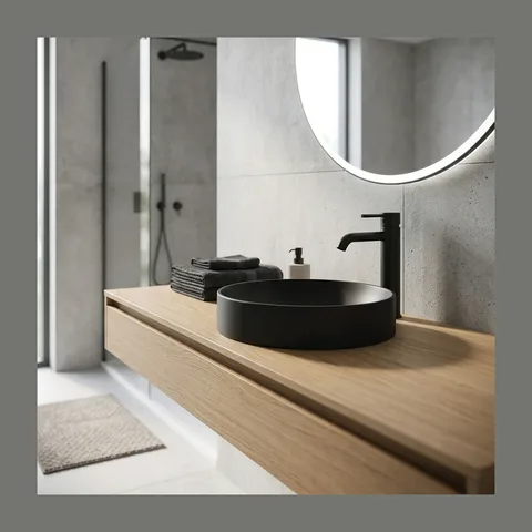 AXA DP ugradni lavabo Ø 40 cm mat crni (8420007)