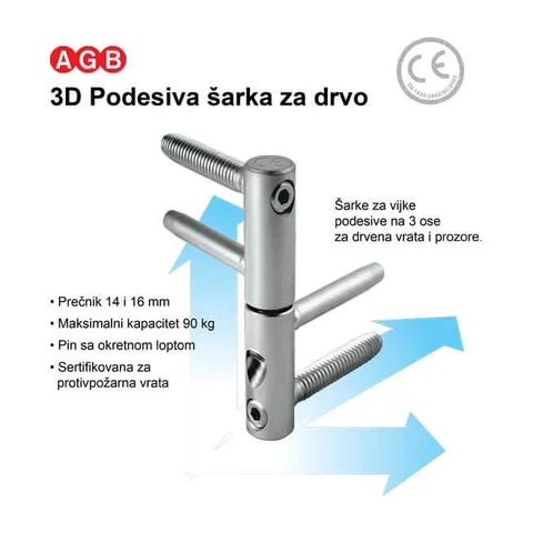 Šarka 3D uvrtna za vrata E011501615