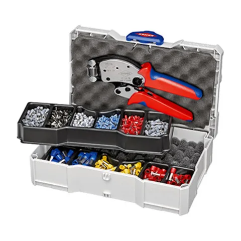 Knipex – Komplet za krimpovanje: krimp klešta Twistor16® sa izolovanim hilznama – 97 90 13