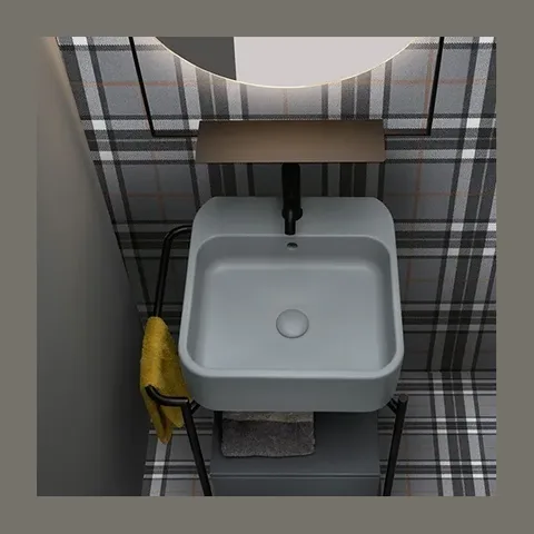 AXA Cosa zidni/nadgradni lavabo 48 × 48 cm sivi mat (8610209)