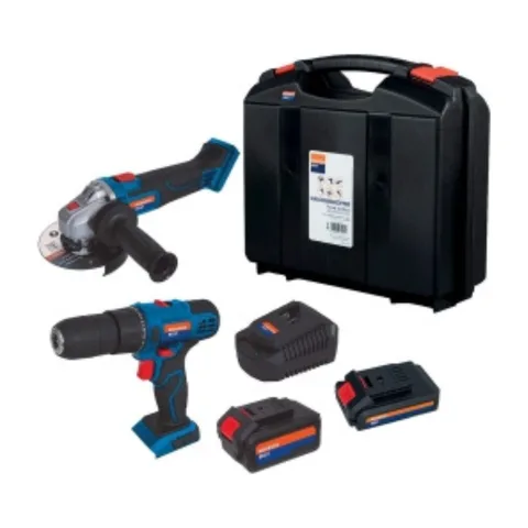Workers Best – Aku bušilica + aku brusilica 1x 2,0 Ah + 1x4Ah+ punjač+ kofer , WB-18V CPF – WBS1295432