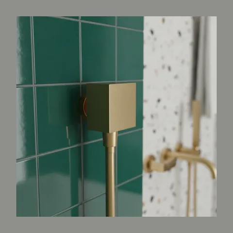 Hansgrohe FixFit kvadratni zidni priključak za tuš crevo sa nepovratnim ventilom – brušena bronza (26455140)