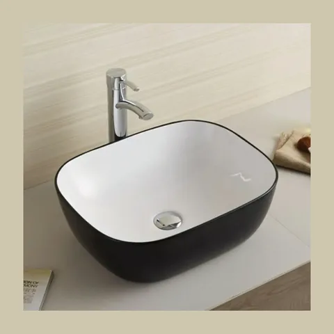 Rubicer Black and White pravougaoni nadgradni lavabo 50,5 × 40,5 cm (RS78104BW)