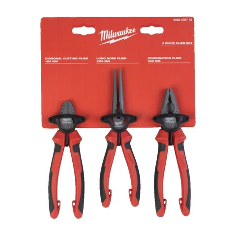 Milwaukee – Set klešta – motorcangle, sečice i špic klešta, 3 kom. – 4932492773