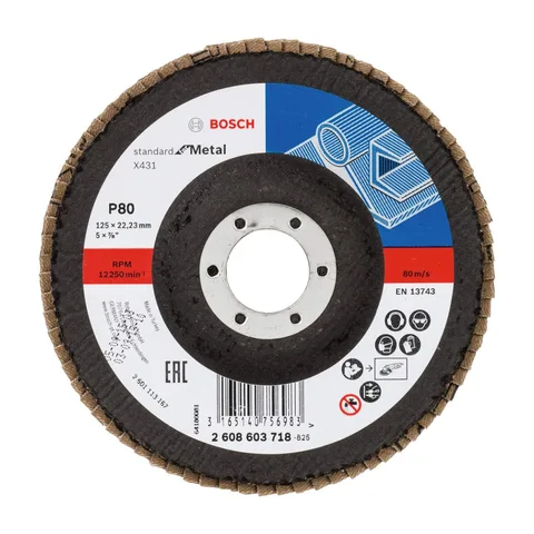 Bosch – Lamelni brusni disk ravni X431, Standard for Metal Ø125 mm, G 80 – 2608603718