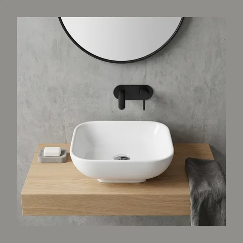 AXA Ciotola nadgradni lavabo 40 × 40 cm beli sjaj (1508001)