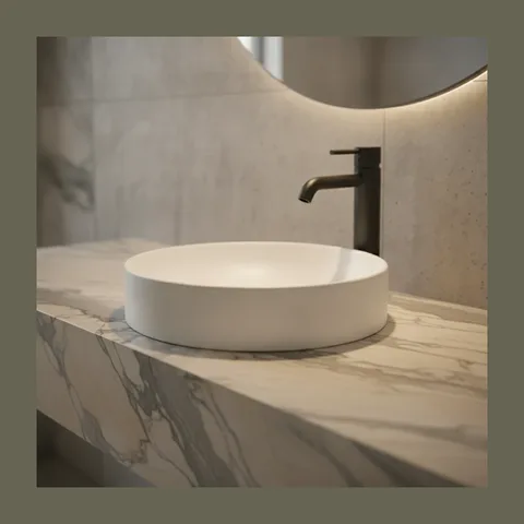 AXA DP ugradni lavabo Ø 40 cm beli sjaj (8420001)
