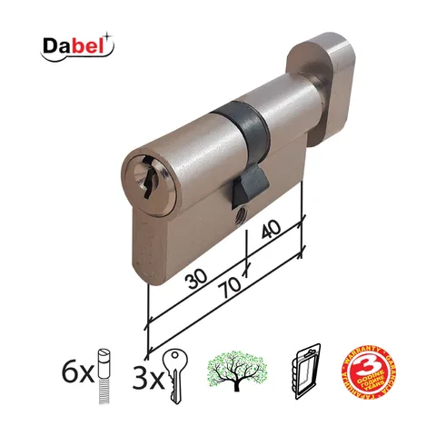 Cilindar sa dugmetom CL2036K Nikl 70mm(40-30) 3K DBP1 0106011