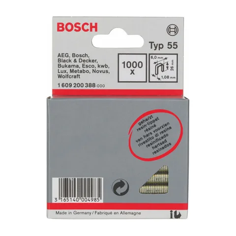 Bosch – Spajalica sa uskim leđima tip 55 obložena smolom 6 x 1,08 x 26 mm – 1609200388-