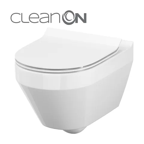 Cersanit Crea Konzolna Wc šolja Clean On, Ovalna sa Slim Wc Daskom Sporospuštajuća